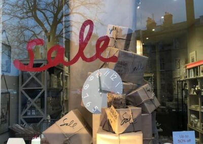 Sale shop window sticker in a hand written style