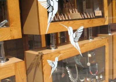 Humming bird shop window stickers
