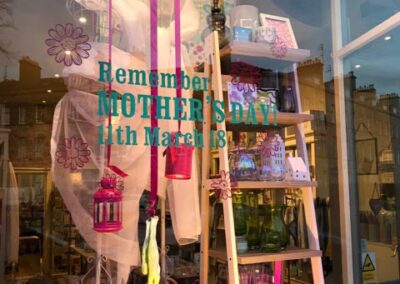 Mother's Day shop window sticker - choose 2 colours from over 30, reminds customers of the date