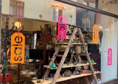 Large sale tag shop window stickers for a vibrant sale window